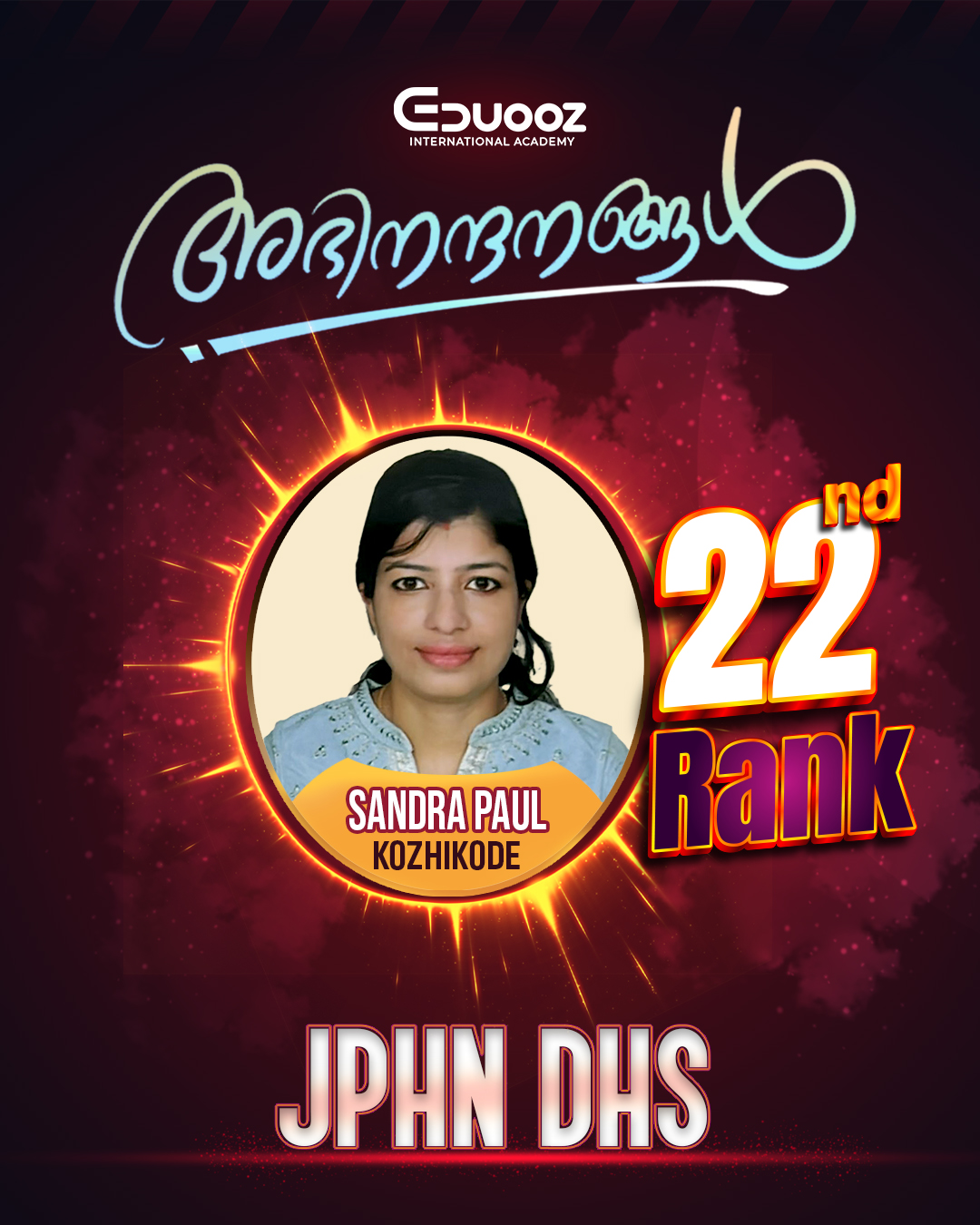 Rank holder portrait: 22 SANDRA PAUL JPHN DHS.jpg
